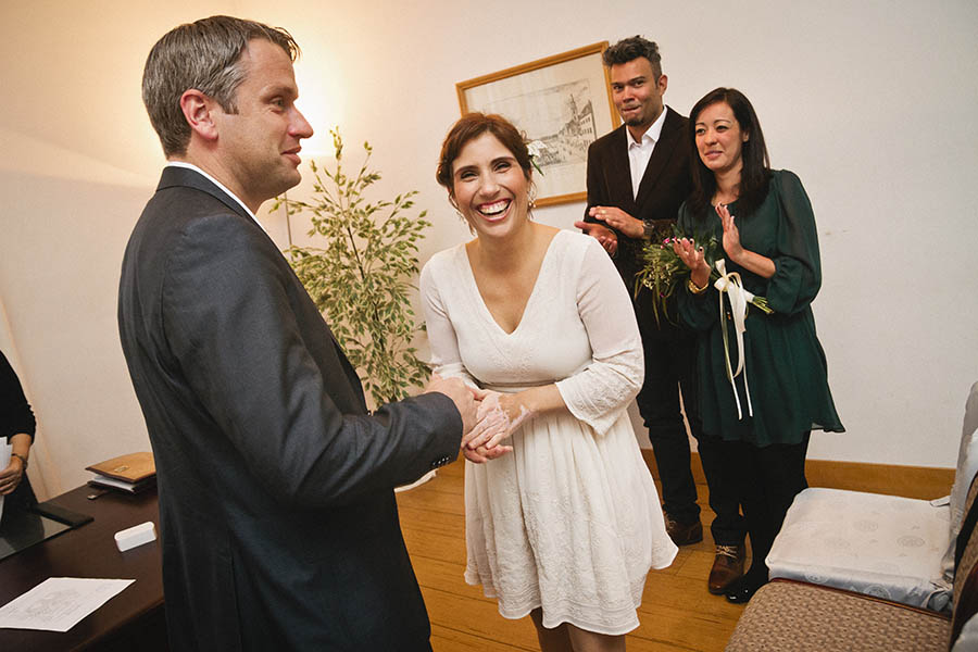 Berlin wedding - Happy bride during her wedding ceremony